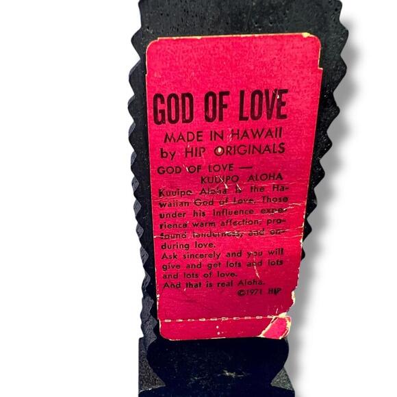 Vintage 1971 HIP Originals God of Love Hawaiian Tiki Figurine Statue 5” Made in - Picture 4 of 7